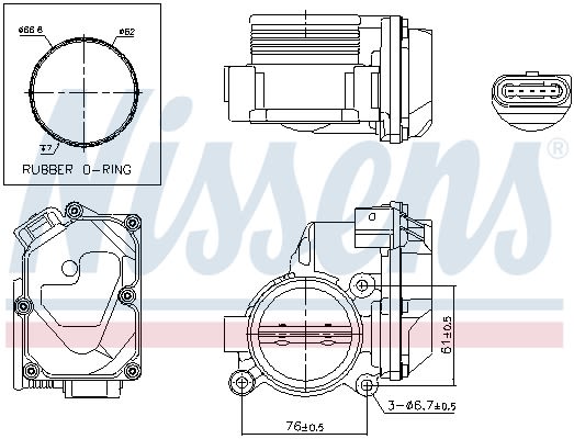 Дросельна заслонка з електроприводом VW AMAROK (2HA,...) - 2.0 TDI (2010.09 - 2022.05) NISSENS (955060) Nissens фото 10