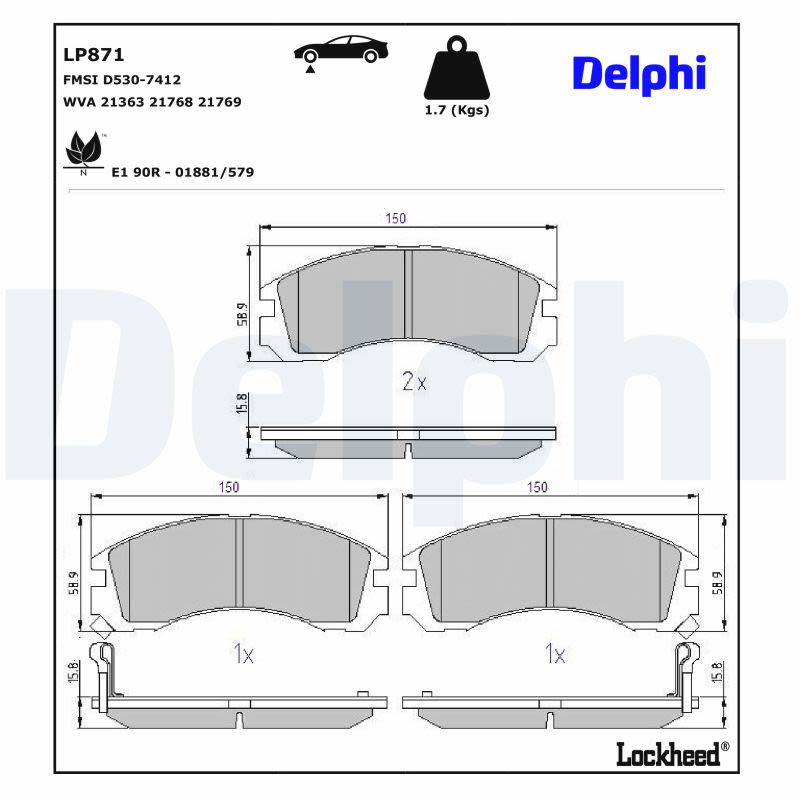 Комплект гальмівних колодок передн , CITROEN C-CROSSER, C-CROSSER ENTERPRISE, MITSUBISHI 3000 GT, DELICA / SPACE GEAR, ECLIPSE I, ECLIPSE II, ECLIPSE III, GALANT VI, GALANT VII 2.0-3.5 04.87- фото 4