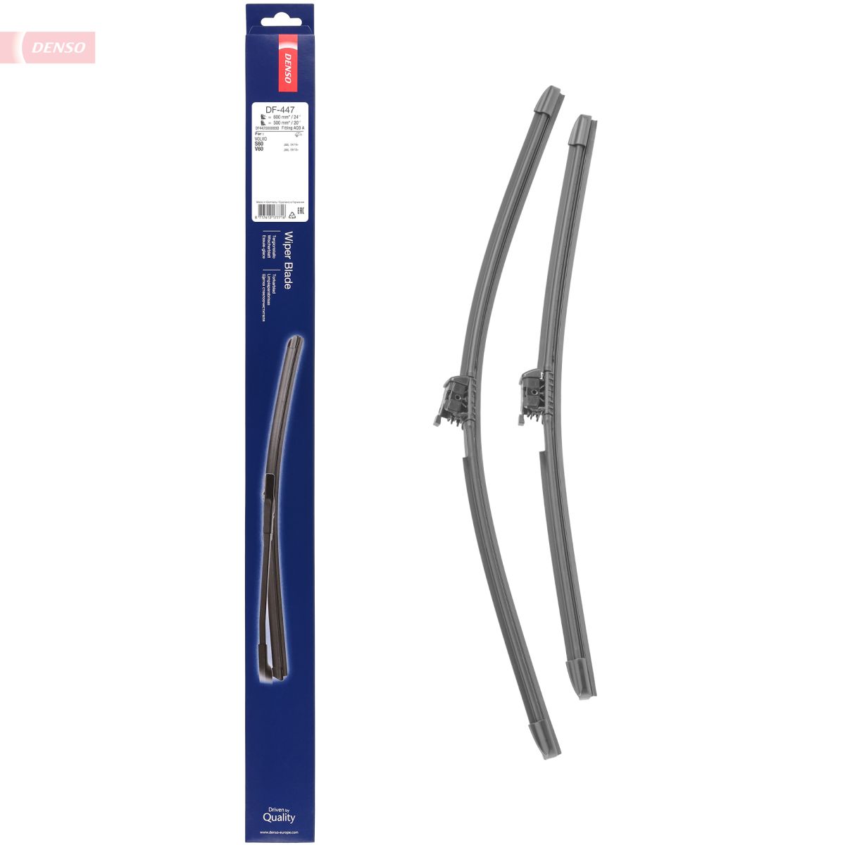 Щітка склоочисника К-Т БЕЗКАРКАСНИЙ / 600/500 MM / LHD / VOLVO V60 II (225) T4 POLES DENSO (DF-447) Denso фото 7