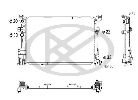 Радіатор двигуна MERCEDES A (W176), B SPORTS TOURER (W246, W242), CLA (C117), CLA SHOOTING BRAKE (X117), GLA (X156), INFINITI Q30, QX30 1.5D-Electric 11.11- фото 3