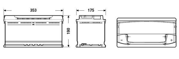 Акумуляторна батарея 100Ah/900A (353x175x190/+R/B13) Premium Exide фото 6