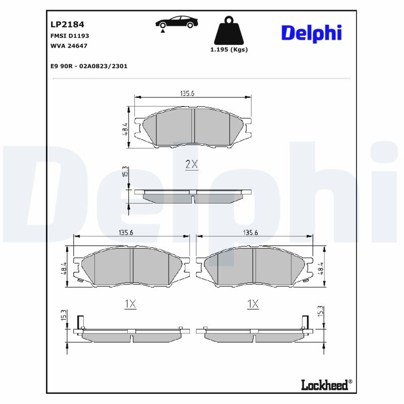 Комплект гальмівних колодок передн , NISSAN ALMERA CLASSIC, ALMERA II 1.5-2.2D 01.00- фото 3