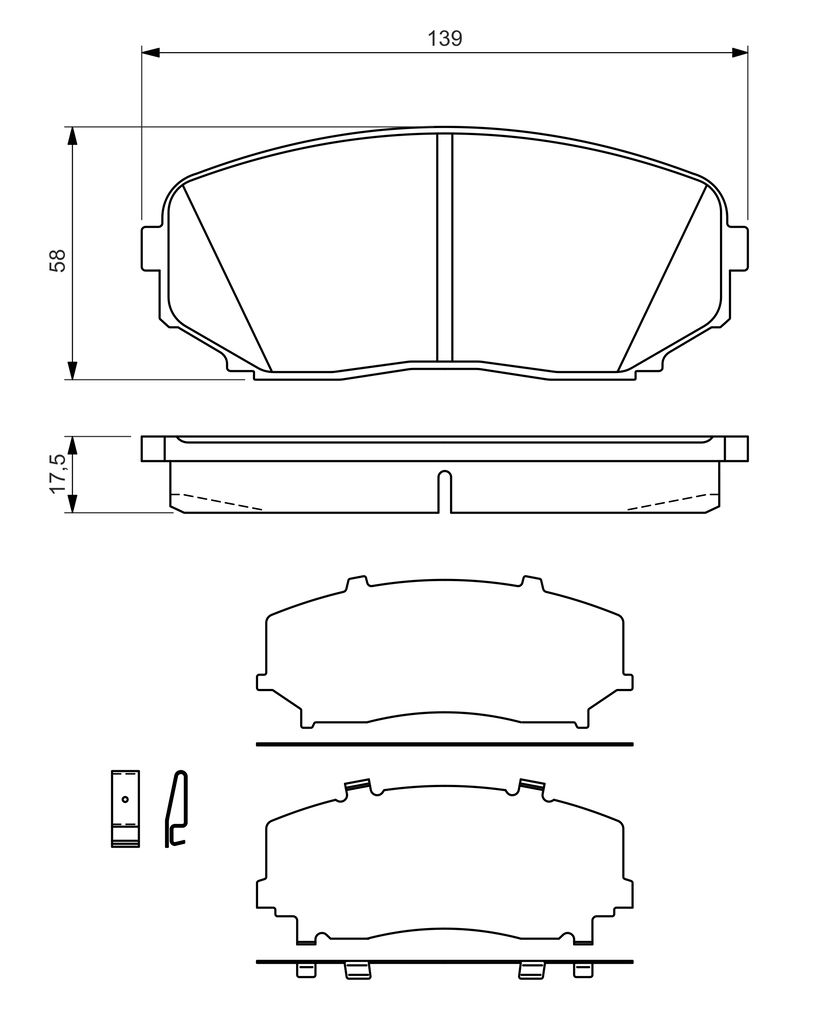 Колодки гальмівні дискові MITSUBISHI PAJERO SPORT III (KS_) 2.4 2015.08- BOSCH (0 986 494 375) Bosch фото 7