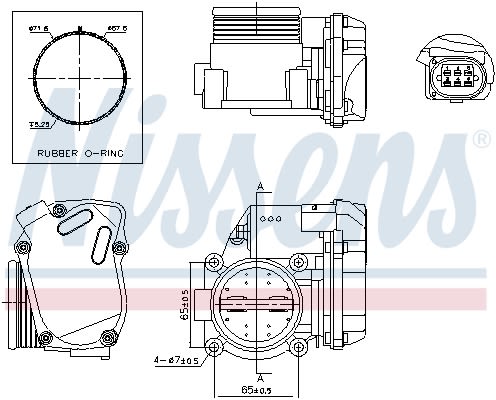 Дросельна заслонка з електроприводом VW PASSAT B8 (3G2,...) - 1.8 TSI (2014.08->) NISSENS (955041) Nissens фото 11