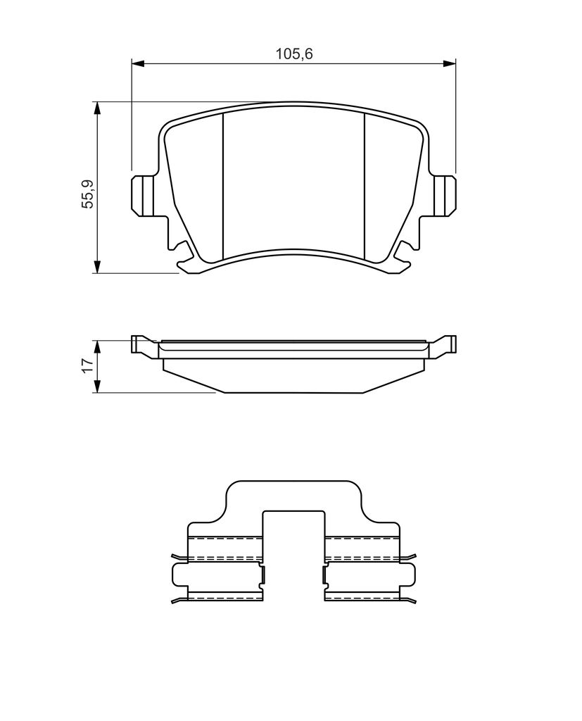 Комплект гальмівних колодок задн , AUDI A3, A6 C6, TT, SEAT LEON, LEON SC, LEON ST, SKODA OCTAVIA III, SUPERB II, VW CC B7, EOS, GOLF V, GOLF VI, PASSAT ALLTRACK B7, PASSAT B6 1.0-4.2 07.03-10.20 фото 5