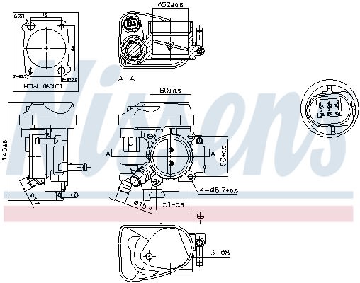 Дросельна заслонка з електроприводом OPEL ZAFIRA B (A05) - 1.6 (M75) (2005.07 - 2019.05) NISSENS (955002) Nissens фото 9