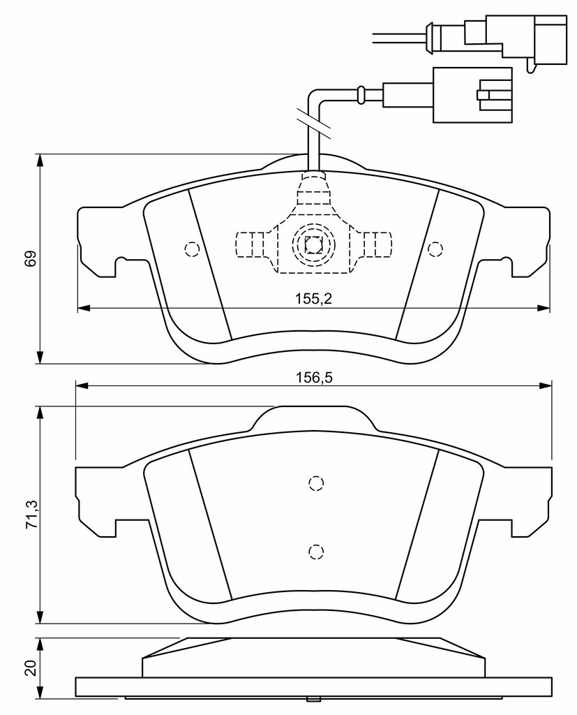 Колодки гальмівні дискові FIAT DOBLO CARGO (263_) 1.3 2010.02- BOSCH (0 986 494 453) Bosch фото 4
