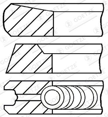 89,5 (+0,5) 2-7-231 Комплект поршньових кілець NISSAN CABSTAR, MURANO II, NAVARA, NAVARA NP300, NP300, NT400 CABSTAR, PATHFINDER III, PICK UP, RVI MAXITY 2.5D 11.01- фото 2