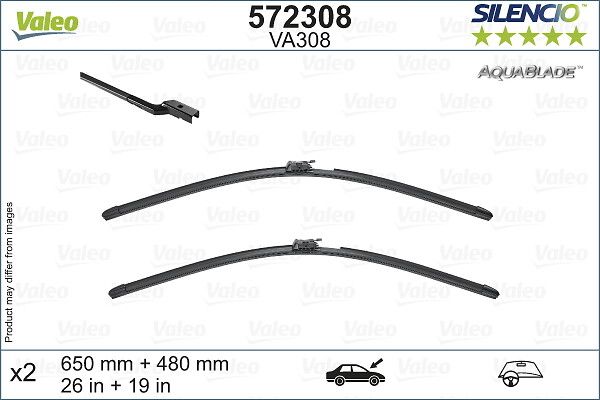 Щітка склоочисника К-Т БАСКАРКАСНИЙ AQUABLADE/650/480 MM/VA308/С підігрівом VALEO (572308) Valeo фото 6