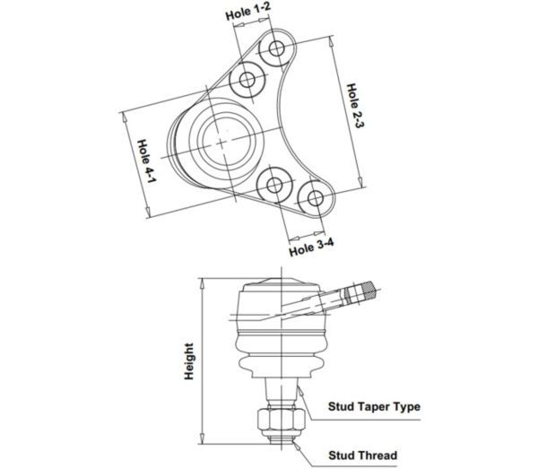 Опора кульова ISUZU RODEO 4WD PASSPORT 2WD 86-04 LOW R L CTR (CB0149) CTR фото 8
