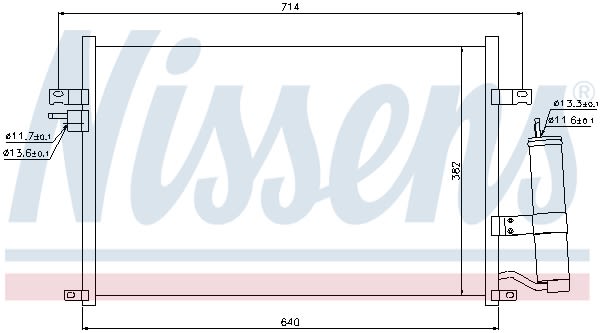 Конденсер кондиціонера CHEVROLET LACETTI (1.6L, 1.8L) 05- (OE 96484931) NISSENS (94725) Nissens фото 11