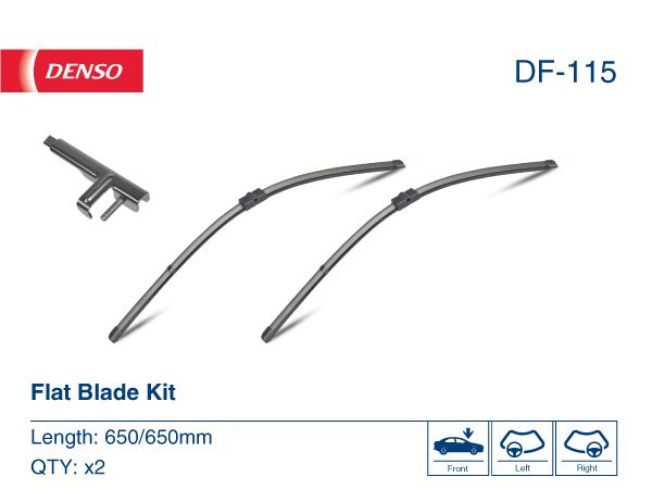 Щітка склоочисника К-Т БЕЗКАРКАСНИЙ 650+650 DENSO (DF-115) Denso фото 6