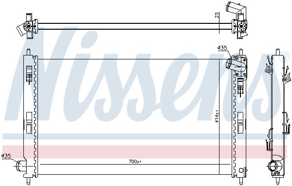 Радіатор охолоджування MITSUBISHI LANCER X 1.6-1.8-2.0 07- NISSENS (628952) Nissens фото 9