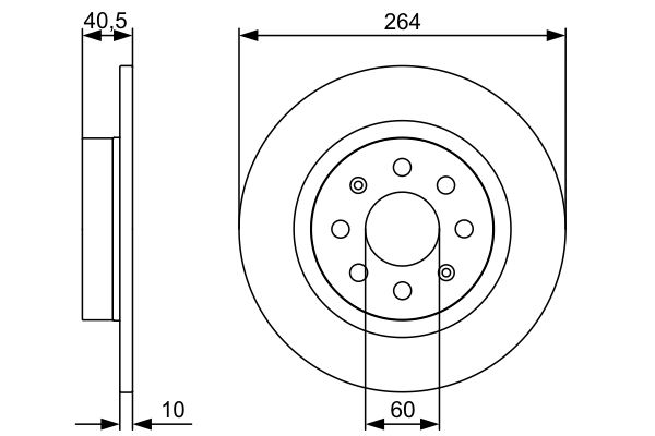Диск гальмівний задн лів/прав ABARTH GRANDE PUNTO, PUNTO, PUNTO EVO, FIAT GRANDE PUNTO, PUNTO, PUNTO EVO, OPEL ADAM, CORSA E 0.9-1.9D 10.05- фото 6