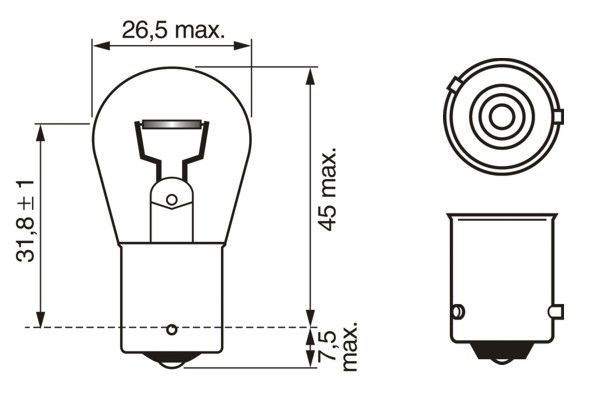 Автолампа PY21W 12V 21W BAU15s (жовта, в повороти) Bosch фото 12