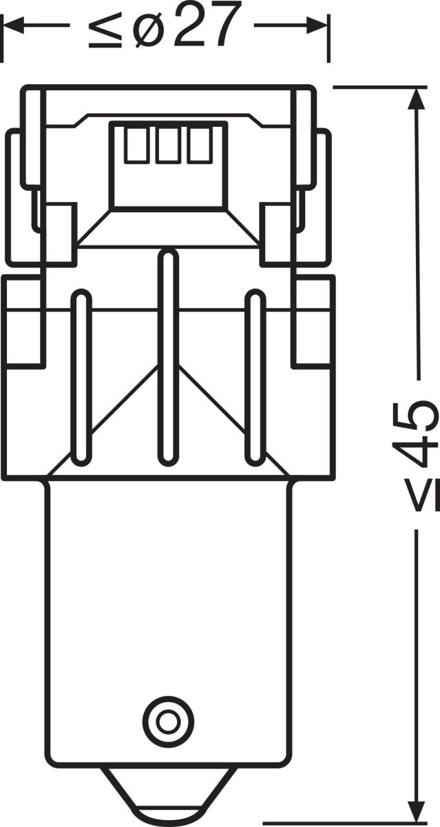 Автолампа світлодіодна PY21W LED 12V 1.3W BAU15S / LEDRIVING® SL / YELLOW - ЯНТАРНИЙ-ЖОВ OSRAM (7507DYP-2BL) osram фото 5