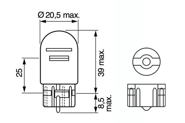 Автолампа W21/5W 12V 21/5W W3x16q Eco (без цоколя) Bosch фото 11