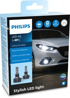Комплект світлодіодних автоламп H1 LED 12/24V 18W 6000K P14,5S / ULTINON PRO3022 / ХОЛОДНЕ БІЛЕ С PHILIPS (11258U3022X2) Philips фото 5