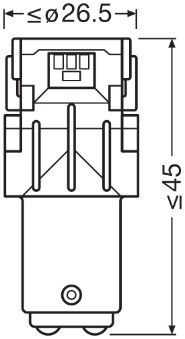 Автолампа світлодіодна P21/5W LED 12V 1.9W BAY15D / LEDRIVING® SL / YELLOW - ЯНТАРНИЙ-ЖО OSRAM (7528DYP-02B) osram фото 5