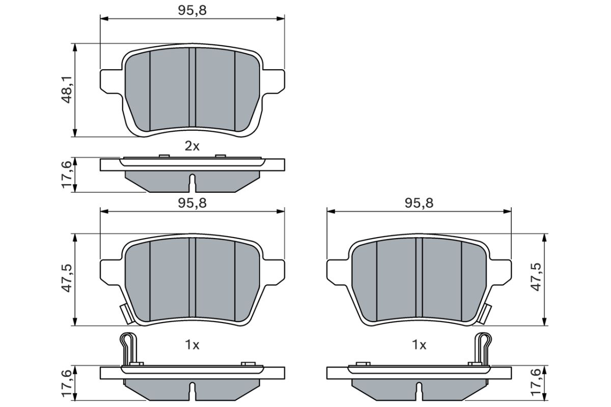 Колодки гальмівні дискові FIAT TIPO ХЕТЧБЕК (356_, 357_) 1.4 2016.03- BOSCH (0986494802) Bosch фото 9