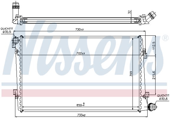Радіатор охолоджування AUDI A3 (03-) 1.9 TDI/M/AC+(05/03-) OE 1K0.121.251 AK+AM NISSENS (65292) Nissens фото 10