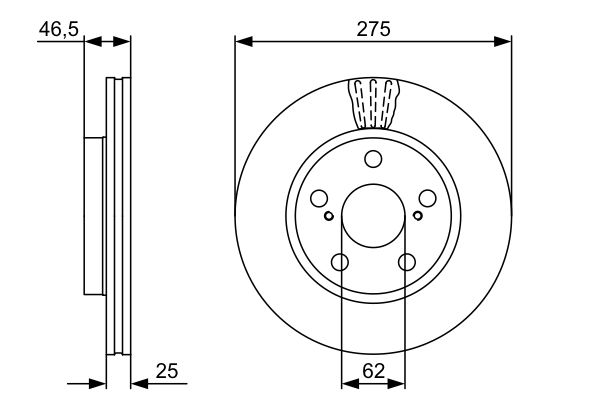 Диск гальмівний ВЕНТИЛ TOYOTA RAV 4 III (_A3_) 2.4 2005.06-2014.08 BOSCH (0 986 479 428) Bosch фото 9