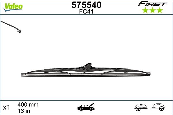 Щітка склоочисника (400мм) MB Vito (W639)/Opel combo/VW Caddy I/III/IV 70- Valeo фото 12