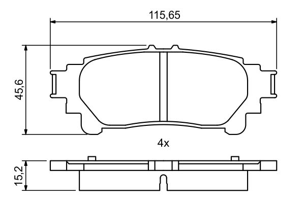 Комплект гальмівних колодок задн , LEXUS GS, IS III, RC, RX, TOYOTA MIRAI, PRIUS PLUS 1.8H-Electric 12.08- фото 8
