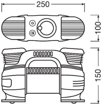 Компресор для накачування шин TYREINFLATE 830 / 12V 15A 180W / R13 ЗА 2 ХВ. ДО 2.4 BAR ТА R22 Д OSRAM (OTI830) osram фото 5