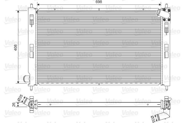 Радіатор двигуна (мкпп) CITROEN C-CROSSER, C-CROSSER ENTERPRISE, C4 AIRCROSS, MITSUBISHI ASX, LANCER VIII, OUTLANDER II, PEUGEOT 4007, 4008 1.6D-3.0 11.06- фото 3