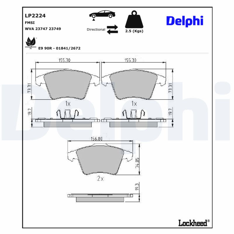 Комплект гальмівних колодок передн , VW CALIFORNIA T5 CAMPER, MULTIVAN T5, MULTIVAN T6, TRANSPORTER T5, TRANSPORTER T6 / CARAVELLE T6 1.9D-3.2 04.03-08.24 фото 3