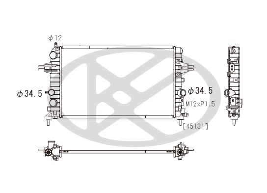 Радіатор двигуна OPEL ASTRA H, ASTRA H CLASSIC, ASTRA H GTC, ZAFIRA B 1.6-1.8LPG 03.04-04.15 фото 3