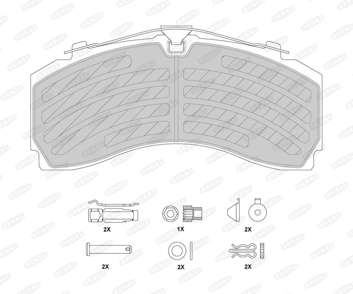 Комплект гальмівних колодок , MERCEDES ACTROS, ACTROS MP2 / MP3, ACTROS MP4 / MP5, ANTOS, AROCS, ATEGO, AXOR 2, ECONIC, ECONIC 2 10.7D-Electric 04.96- фото 3