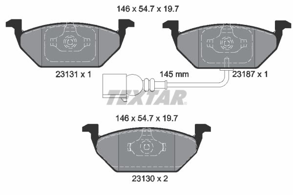 Колодки гальмівні (передні) VW Caddy 03- (Teves) Q+ (ушки вверх) (з датчиком) Textar фото 10