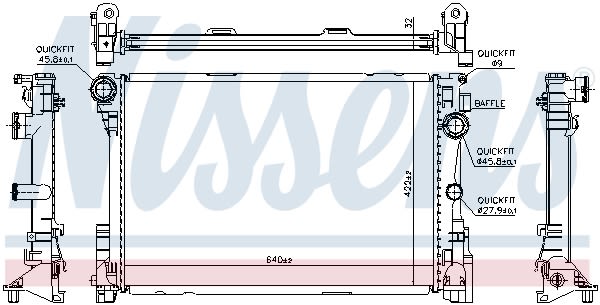 Радіатор охолоджування MERCEDES SLC-CLASS W 172 (16-) SLC 250 D|MERCEDES SLC-CLASS W 172 NISSENS (627012) Nissens фото 10