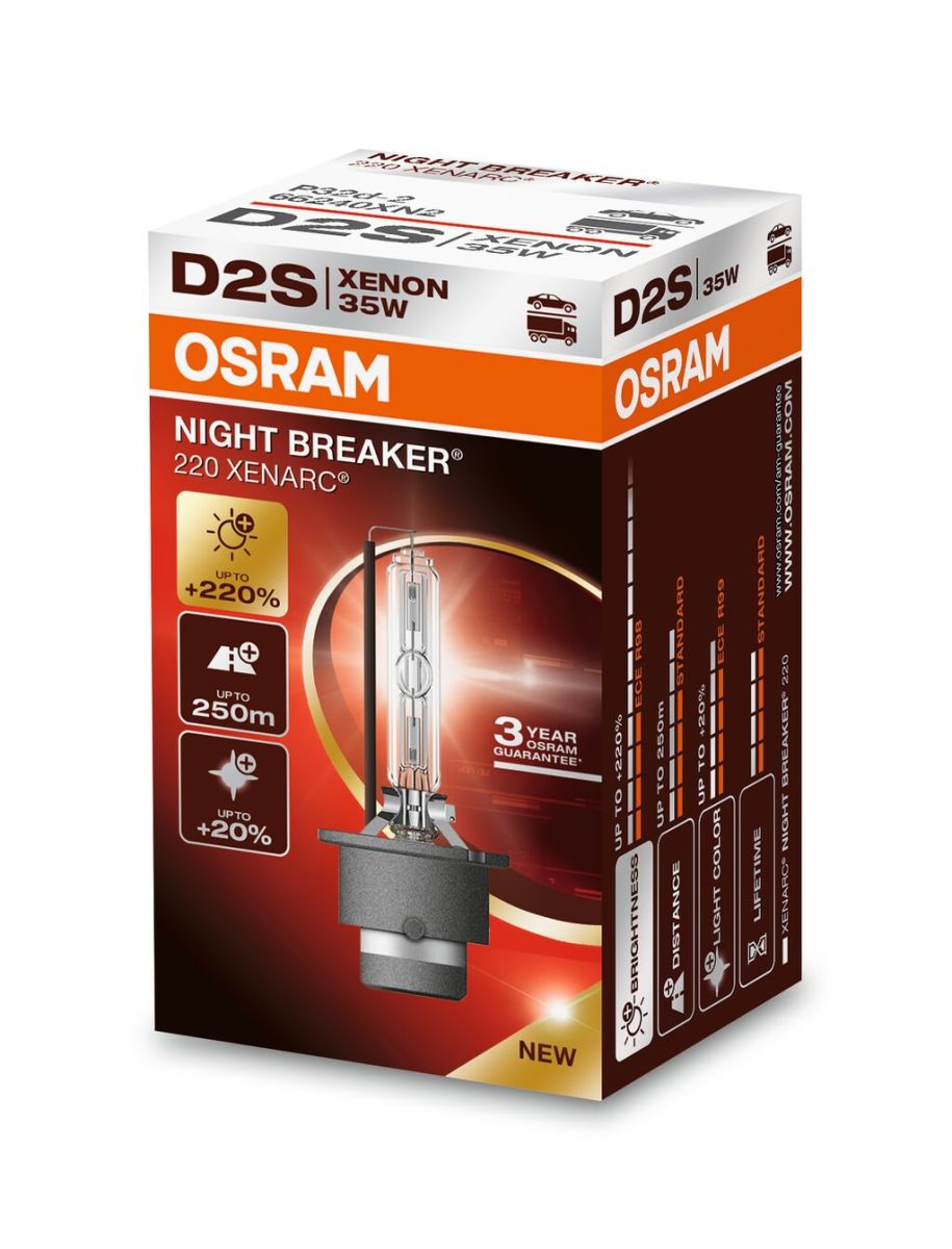 Автолампа ксенонова D2S 85V 35W 4500K P32D-2 / XENARC® NIGHT BREAKER® 220 - НА 220% З OSRAM (66240XN2) osram фото 5