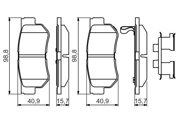 Комплект гальмівних колодок задн , HYUNDAI ELANTRA IV, GETZ, GRANDEUR, HIGHWAY, MATRIX, SANTA FÉ I, SANTA FÉ II, SONATA IV, SONATA V, TRAJET, TUCSON, XG, KIA MAGENTIS I 1.1-3.8 03.98- фото 8