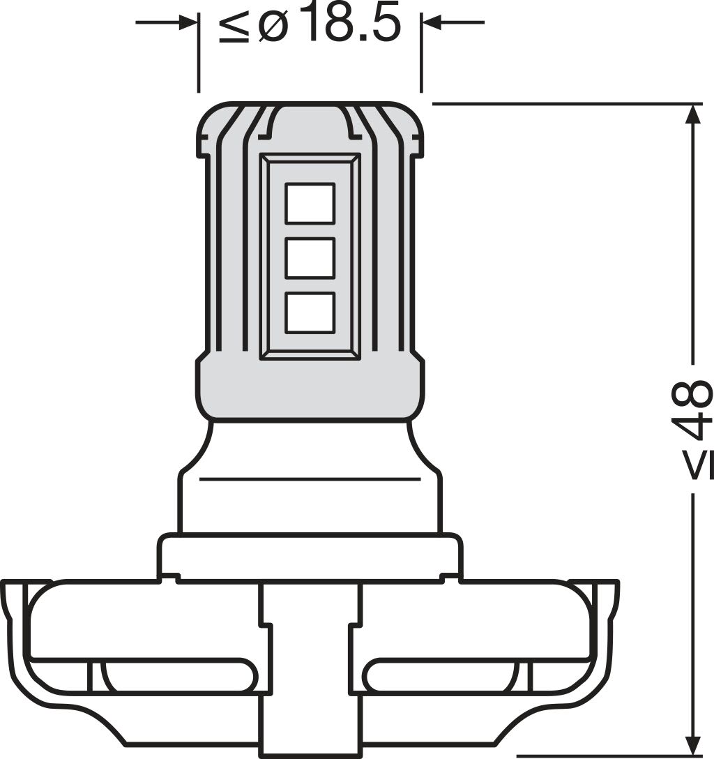 Автолампа світлодіодна PS19W LED 12V 1.8W PG20/1 / LEDRIVING® SL / COOL WHITE - ХОЛОДНЕ OSRAM (5201DWP-1BL) osram фото 5