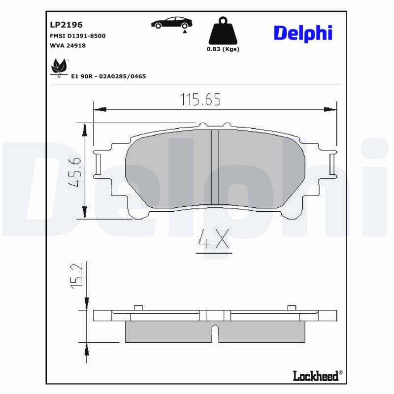 Комплект гальмівних колодок задн , LEXUS GS, IS III, RC, RX, TOYOTA FORTUNER, HIGHLANDER / KLUGER, HILUX VIII, MIRAI, PRIUS PLUS, SIENNA 1.8H-Electric 12.08- фото 4