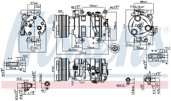 Компресор кондиціонера MAZDA 3 (BK) (03-) 2.0 I 16V NISSENS (89550) Nissens фото 12