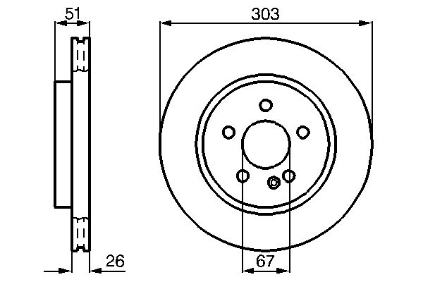 Диск гальмівний ВЕНТИЛ MB M-CLASS (W163) 2.7 1998.02-2005.07 BOSCH (0 986 478 468) Bosch фото 9