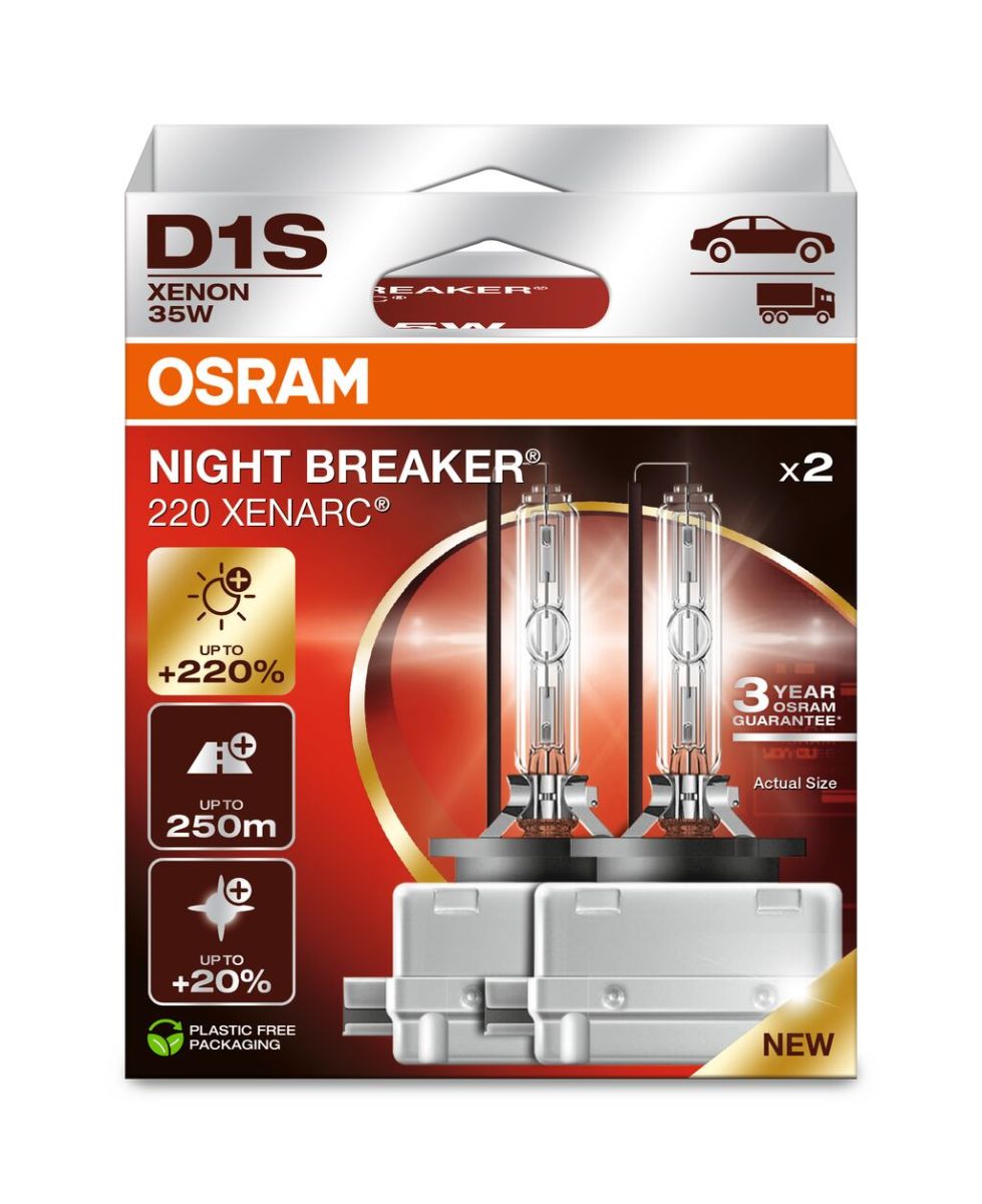 Автолампа ксенонова D1S 85V 35W 4500K PK32D-2 / XENARC® NIGHT BREAKER® 220 - НА 220% OSRAM (66140XN2-2HB) osram фото 5