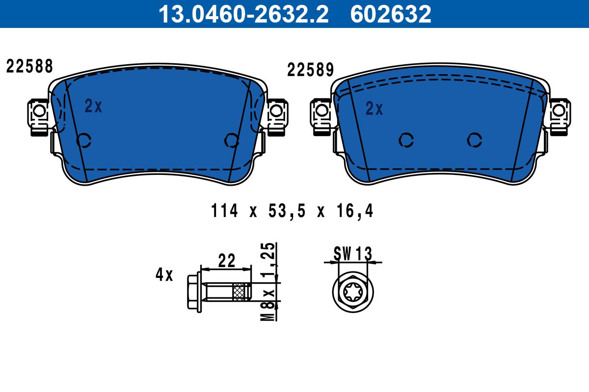 Комплект гальмівних колодок задн , CITROEN JUMPY III, SPACETOURER, FIAT SCUDO, ULYSSE, OPEL VIVARO C, ZAFIRA LIFE, PEUGEOT EXPERT, TRAVELLER, TOYOTA PROACE, PROACE VERSO 1.5D-Electric 02.16-