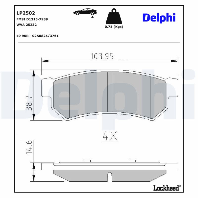 Комплект гальмівних колодок задн , CHEVROLET LACETTI, NUBIRA, OPTRA, DAEWOO LACETTI, MITSUBISHI OUTLANDER III 1.4-3.0 08.03- фото 2