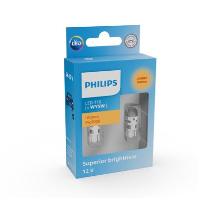 Комплект світлодіодних автоламп WY5W LED 12V 0.5W W2,1X9,5D / LED-AMBER ULTINON PRO7000 / ЯНТАРНИ PHILIPS (12202AU70X2) Philips фото 5