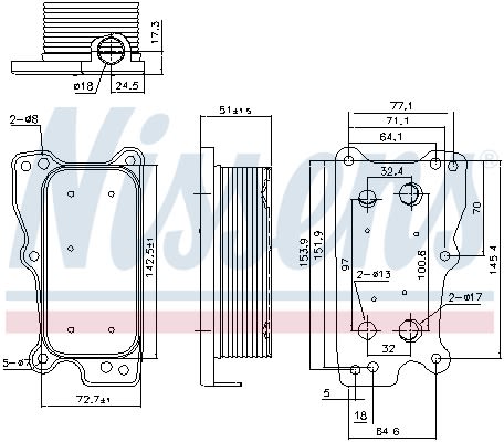 Радіатор масляний MERCEDES C-CLASS W 203 (00-) C 230|MERCEDES C-CLASS W 203 (00-) C NISSENS (90783) Nissens фото 9
