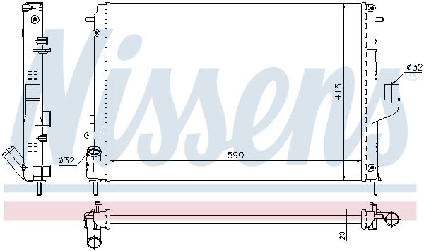 Радіатор охолоджування DACIA DUSTER (08-) 1.5 DCI/ M /AC+/-(05/10-) OE 82 00 582 026, 21 NISSENS (637613) Nissens фото 9