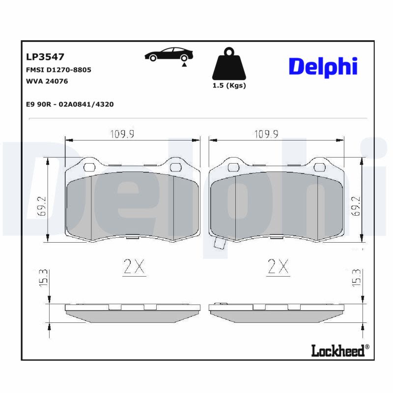 Комплект гальмівних колодок задн , CHEVROLET CAMARO, CHRYSLER 300C, DODGE CHALLENGER, CHALLENGER SRT8, CHARGER, JEEP GRAND CHEROKEE, GRAND CHEROKEE III, GRAND CHEROKEE IV 3.0-Electric 06.05- фото 2