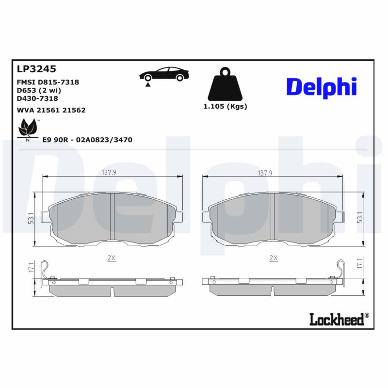 Комплект гальмівних колодок передн , INFINITI FX, I30, NISSAN 200SX, BLUEBIRD SYLPHY / SYLPHY III, CEFIRO III, CUBE, JUKE, MAXIMA / MAXIMA QX IV, MAXIMA / MAXIMA QX V, MAXIMA III 1.0-3.5 09.88- фото 4