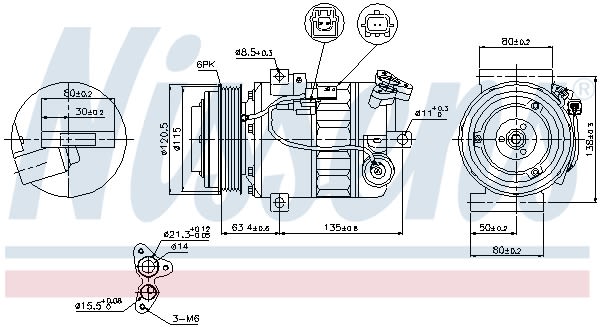 Компресор кондиціонера RENAULT LAGUNA III (07-) 2.0 I 16V NISSENS (89394) Nissens фото 11